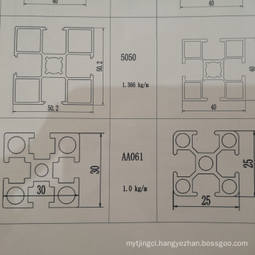 Anodized and Powder Coating Aluminum Modular Profiles